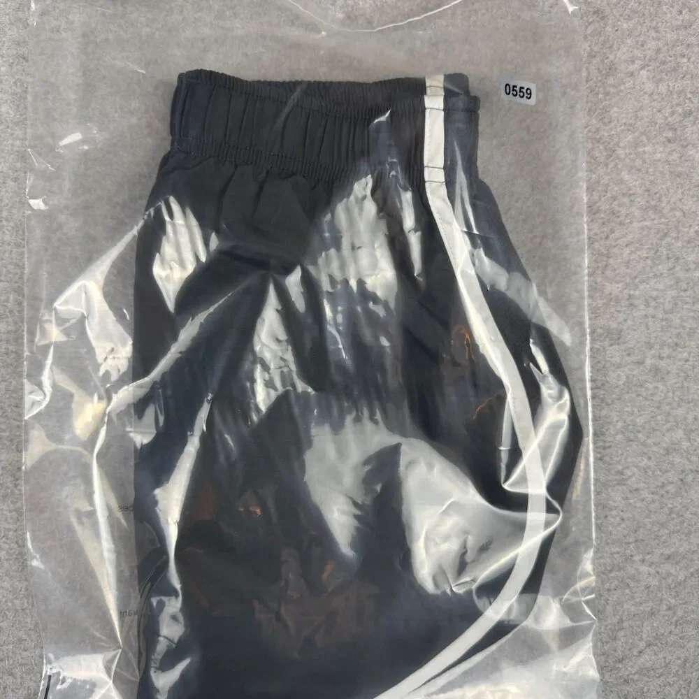 Women's Nike Loose Vented Running Swimming Grey Shorts White Contrast Trim - XS